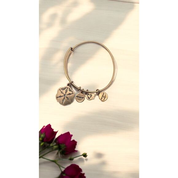Alex & Ani Rafelian Gold Endless Love Knot Bangle Bracelet - Picture 3 of 4